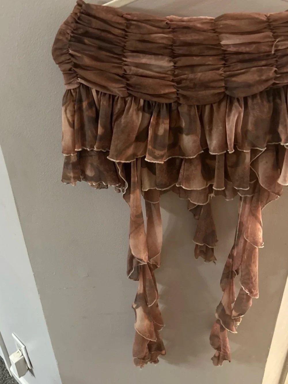 Layered Ruffled Brown Women's Skirt